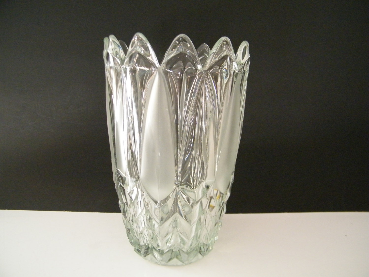 Lead Crystal Large Vase possible Mikasa no label vintage with