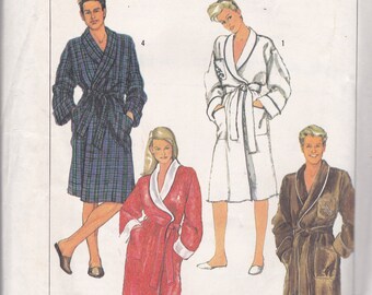 Simplicity 7659 Vintage Pattern Womens or Mens Robe In 2 Lengths Size Large UNCUT