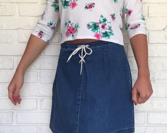 Womens Vintage 1990s Denim Jean Skirt