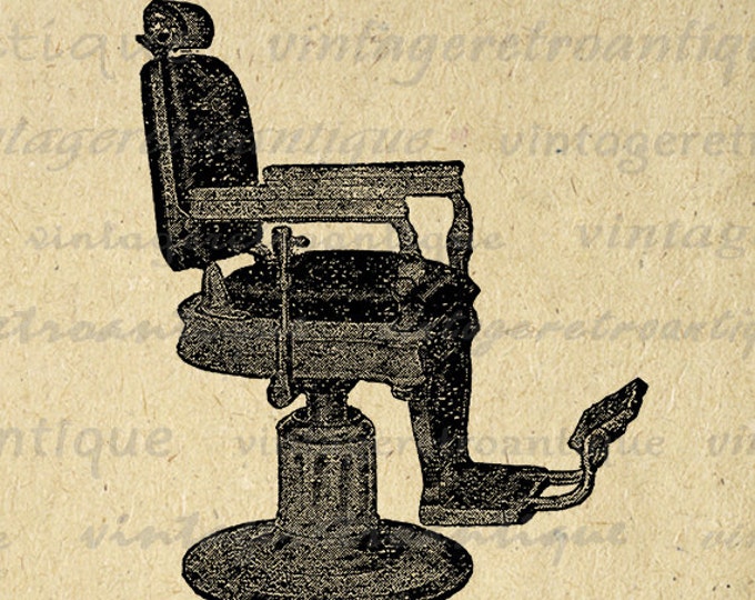 Digital Graphic Antique Barbers Chair Printable Download Image Illustration Vintage Clip Art Jpg Png Eps HQ 300dpi No.2143