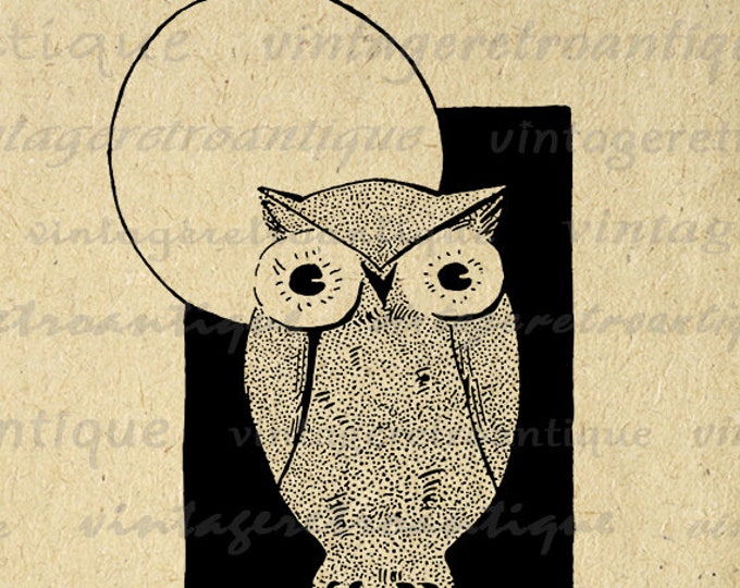 Vintage Owl Graphic Printable Image Owl Artwork Digital Bird Download Antique Clip Art Jpg Png Eps HQ 300dpi No.4169