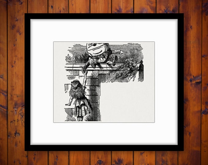 Alice in Wonderland Image Digital Printable Humpty Dumpty Download Graphic for Transfers Jpg Png Eps HQ 300dpi No.241