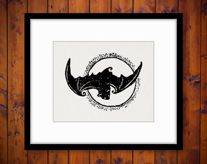 Printable Bat Image Digital Illustration Download Halloween Graphic Antique Clip Art Jpg Png Eps HQ 300dpi No.1602