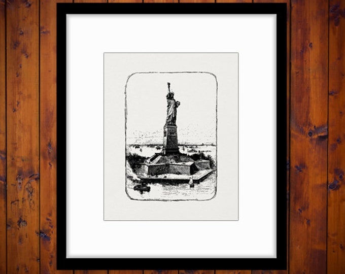 Statue of Liberty Printable Image Graphic New York City Download Digital Vintage Clip Art Jpg Png Eps HQ 300dpi No.3304