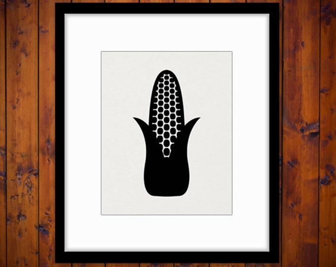 Corn Graphic Digital Image Corn on the Cob Printable Food Vegetable Crop Download Jpg Png Eps HQ 300dpi No.4404