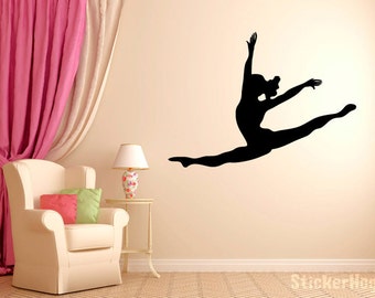 Leaping Dancer Wall Decal Vinyl Sticker Dance Studio Bedroom Wall Home Decor Sizes from 22" to 50" tall