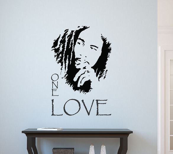 Bob Marley Vinyl Wall Decal One Love Wall Art Wall