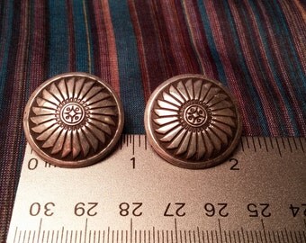 Silver Etched Flower Earrings