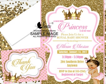 Royal Princess Baby Shower Invitation, Little Princess Invitation, Little Queen Invitation - Digital File or Printed