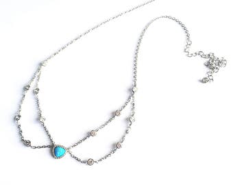 Silver Opal Choker• Dainty Opal Choker• Gemstone Choker• Silver Dangle Choker• Opal Choker Necklace • Silver Choker