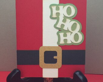 Christmas Gift Card Holder, Paper Piecing, Die Cut, Santa, PreMade, Stocking Stuffer, Handmade
