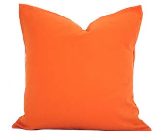 One Orange pillow cover, decorative throw pillow, decorative pillow, accent pillow, pillow case, 12" 14" 16" 18" 20", Orange Throw Pillow