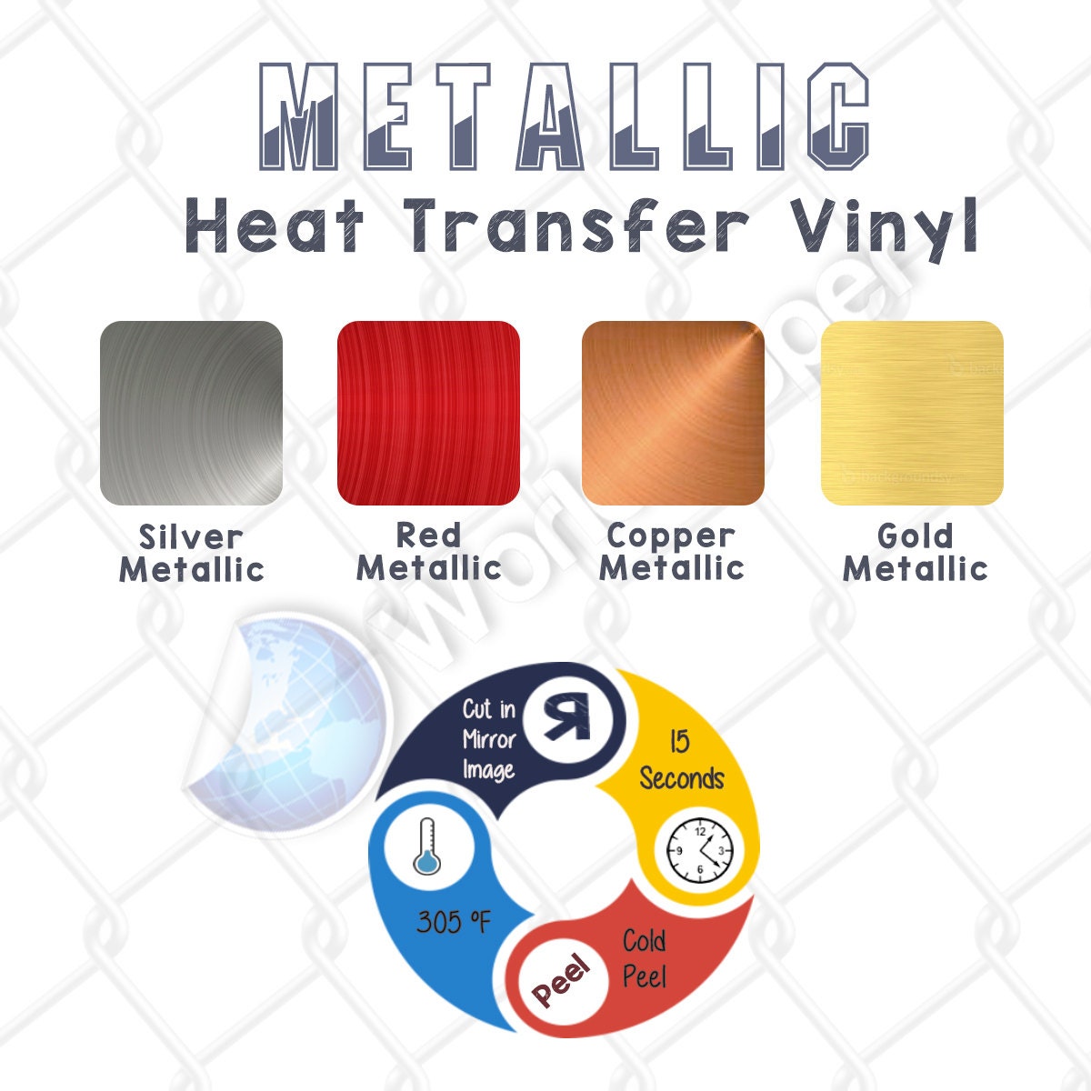 Metallic IronOn Heat Transfer Vinyl 20 Free