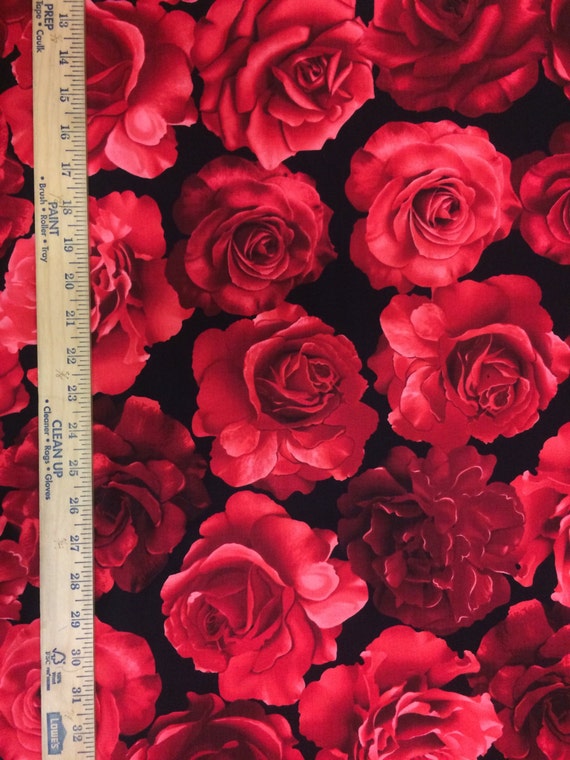 Large Red Rose C4128 Cotton Fabric by Timeless by CarolinaCottonCo