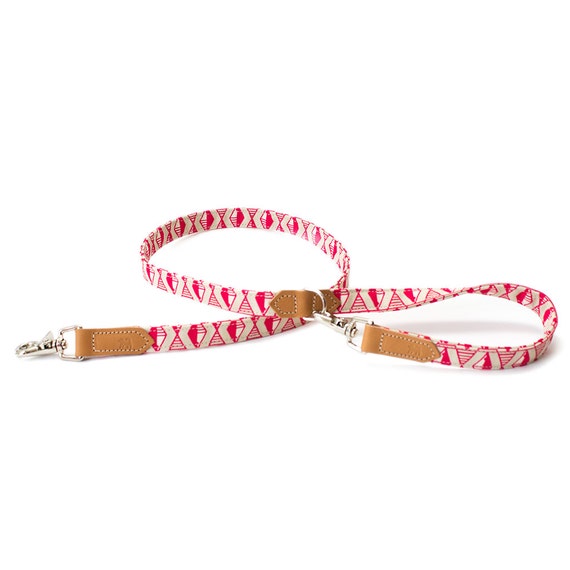 Pink Geo Cafe Dog Leash Pretty pink dog leads with strong
