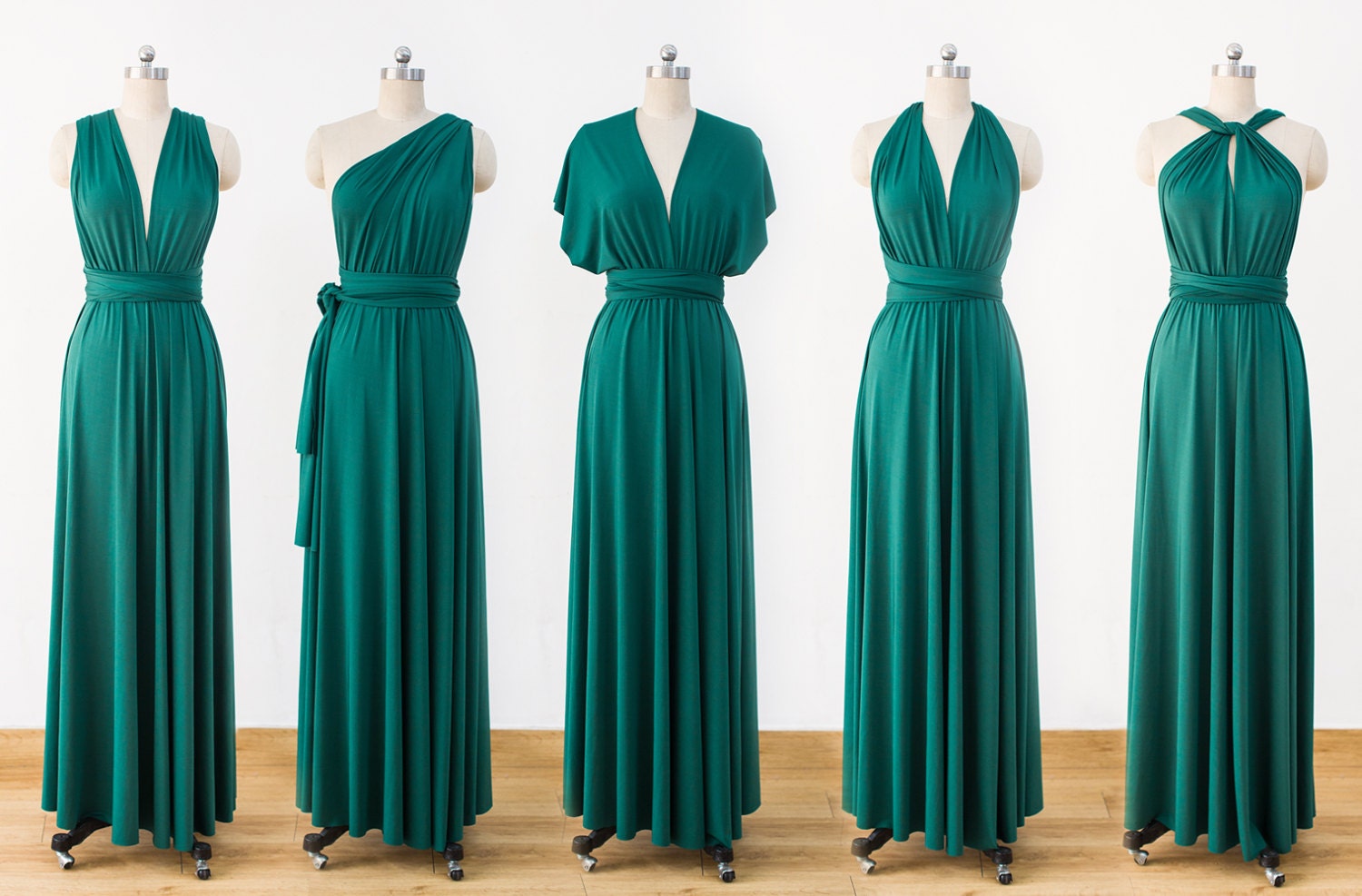 Green Maxi Infinity Dress Convertible Bridesmaid Dress cheap
