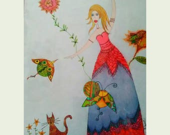 Illustration color, illustration, poster, fairies, Bohemian, Gypsy