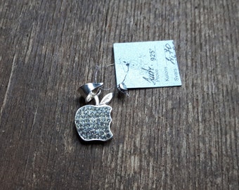 Sterling silver 925 Apple pendant, silver apple charm, apple accessory