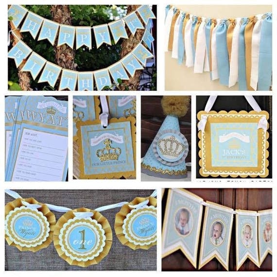 blue and gold birthday party