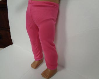 Pink Knit Leggings for 18 Inch Dolls--Shown on my American Girl Doll