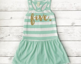 5th Birthday Girl Outfit 5 Year Old Birthday Girl Summer Dress Birthday Tank Top Dress Five Year Old Birthday Outfit Girl 102