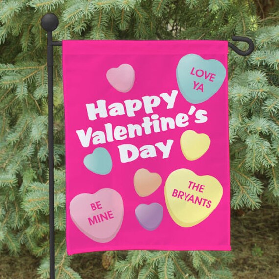 Personalized Valentine's Day Garden Flag by GiftsHappenHere
