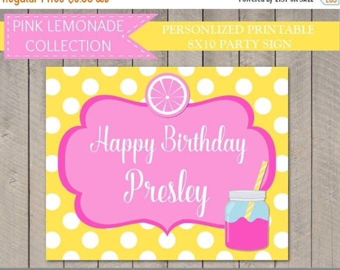 SALE PERSONALIZED Printable 8x10 Pink Lemonade Birthday Party Sign / Message of Your Choice / Pink Lemonade Collection / Item #429