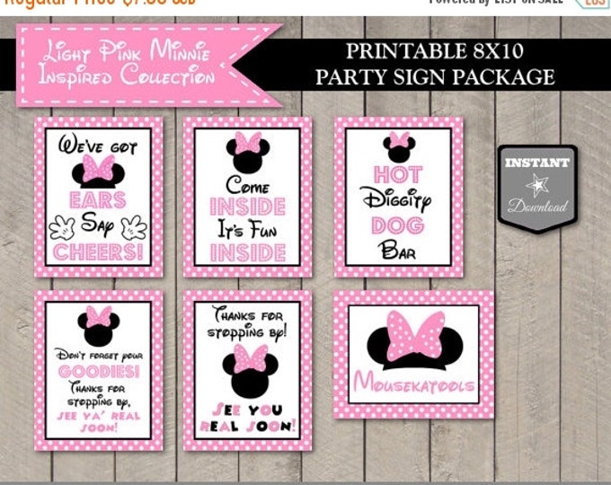 SALE INSTANT DOWNLOAD Light Pink Mouse 8x10 Printable Party Sign Package / Light Pink Mouse Collection / Item #1801