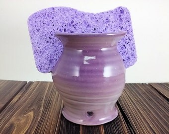 Purple Sponge Holder, Pottery Sponge Holder, sponge holder pottery, sponge holder ceramic, sink sponge holder, kitchen sponge holder