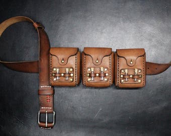 Steampunk Pouch - Leather Pouch - Leather Belt Pocket - sold individually