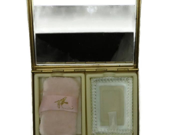 Zell 5th Avenue Compact Vintage Gold Tone Rectangular Mirrored Make-up Compact