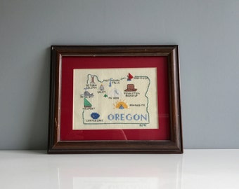 Vintage Oregon Needlepoint Artwork
