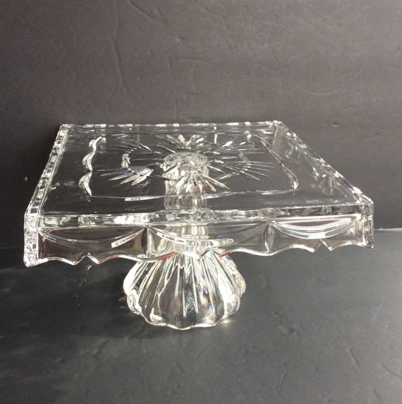 Crystal Cake Stand Square Footed