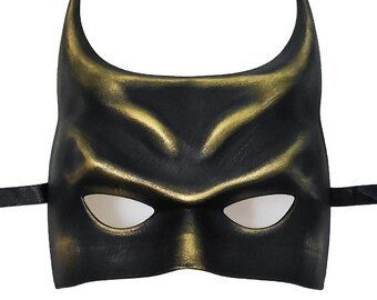 Batman Costume Masquerade Mask - Black Gold Batman Mask - Masquerade Mask For Costume Events - Batman Superhero Mask Party