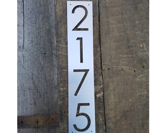 Address Numbers Brushed Metal Face Mailbox 4x4 Post Address Plaque Tight Vertical Space