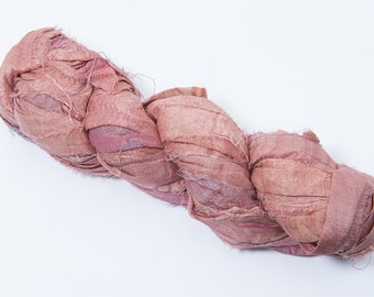 Recycled Sari silk ribbon - Earth