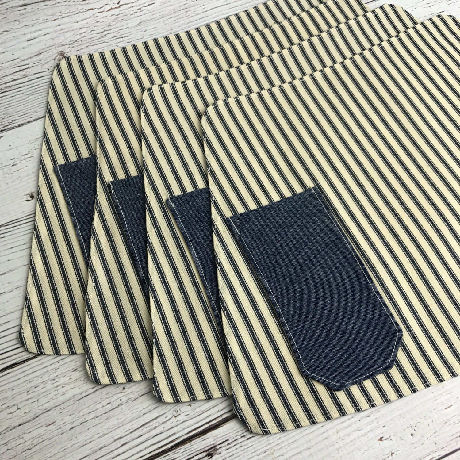 Placemats Cotton Ticking Placemats Round Table Placemats