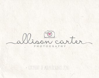 Photography logo - premade logo watermark logo camera logo design template. Digital download DIY logo psd logo sketched camera