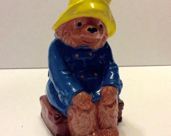 Paddington Bear Eden Toys 1978 Gorham Korea bank figurine. Free ship