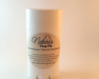 All Natural Deodorant Chemical Free Lemongrass Aluminum Free Deodorant