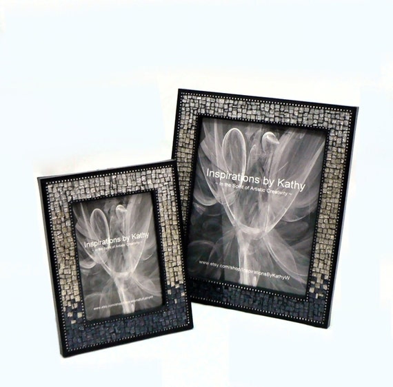 8x10 Picture Frame Glitter Glass Picture by InspirationsByKathyW