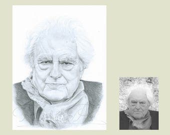 personalised gift, Birthday gift, pencil drawing, portrait commission, for a loved one