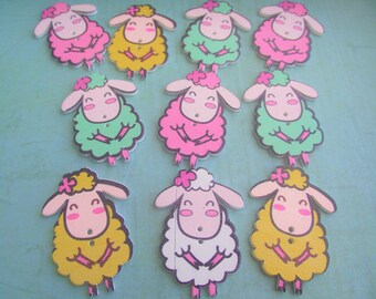 SHEEP GOAT BUTTONS,Painted Wood Lamb Buttons,Juvenille Buttons,Sewing Buttons,Scrapbook Supply,Craft Supply,Sewing Notions,Juvenille