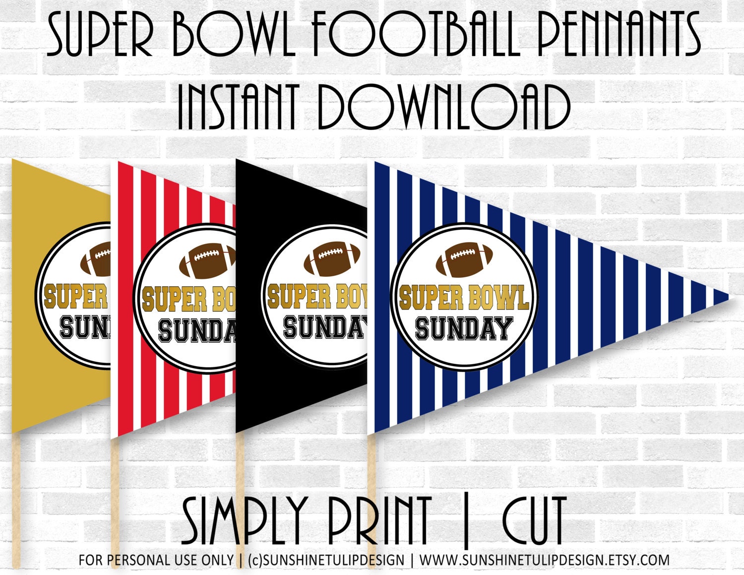 Printable SUPER BOWL Football Pennants Printable Super Bowl