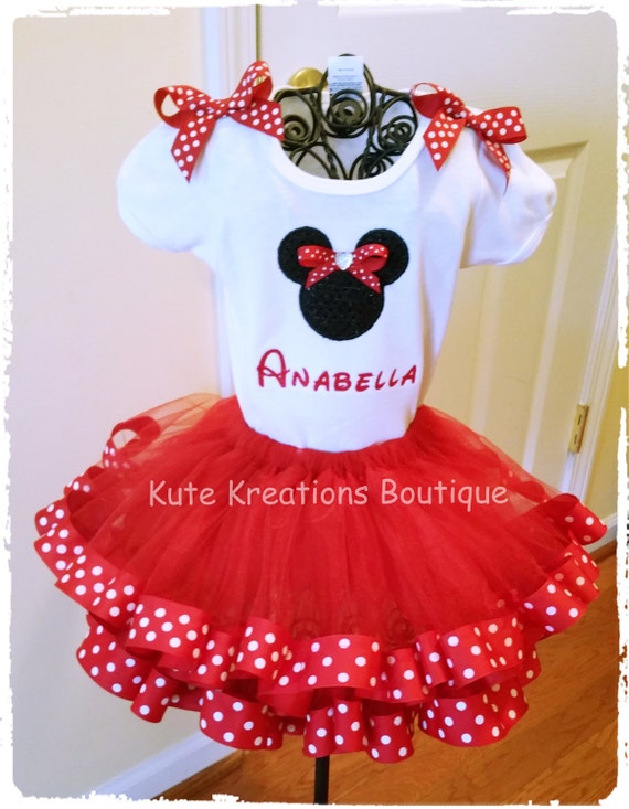 Minnie Mouse Ribbon Tutu/Ribbon Tutu Set/Minnie Mouse Tutu