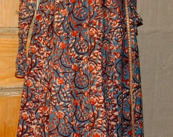 Wrap Dress maxi length 100% Cotton