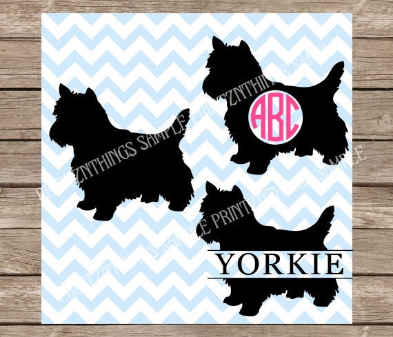 Download Yorkie svg Monogram Dog svg Yorkshire Terrier svg Pet svg