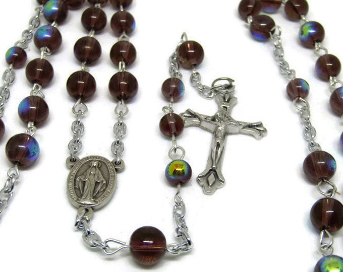 Color Changing Rosary, Miraculous Miracle Prayer Beads, Spiritual Jewelry, Baby Boy Rosary, First Communion Gift, Baptism Gift, OOAK Rosary