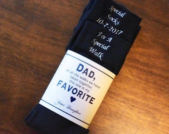 Father of the Bride Personalized Wedding Dress Socks | Special Socks for a Special Walk | Dad | Wedding Gifts | Socks | Includes Gift Label