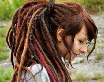 Aya's dreads natural looking fluffy crocheted synthetic dreads FULL SET